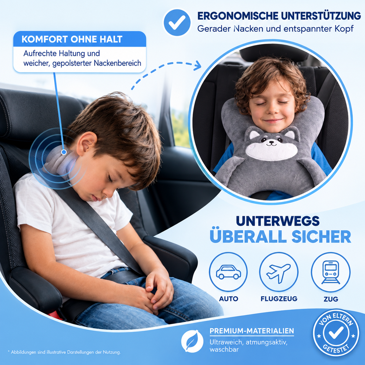 MimoRide™ - Kinder-Nackenkissen für Reisen